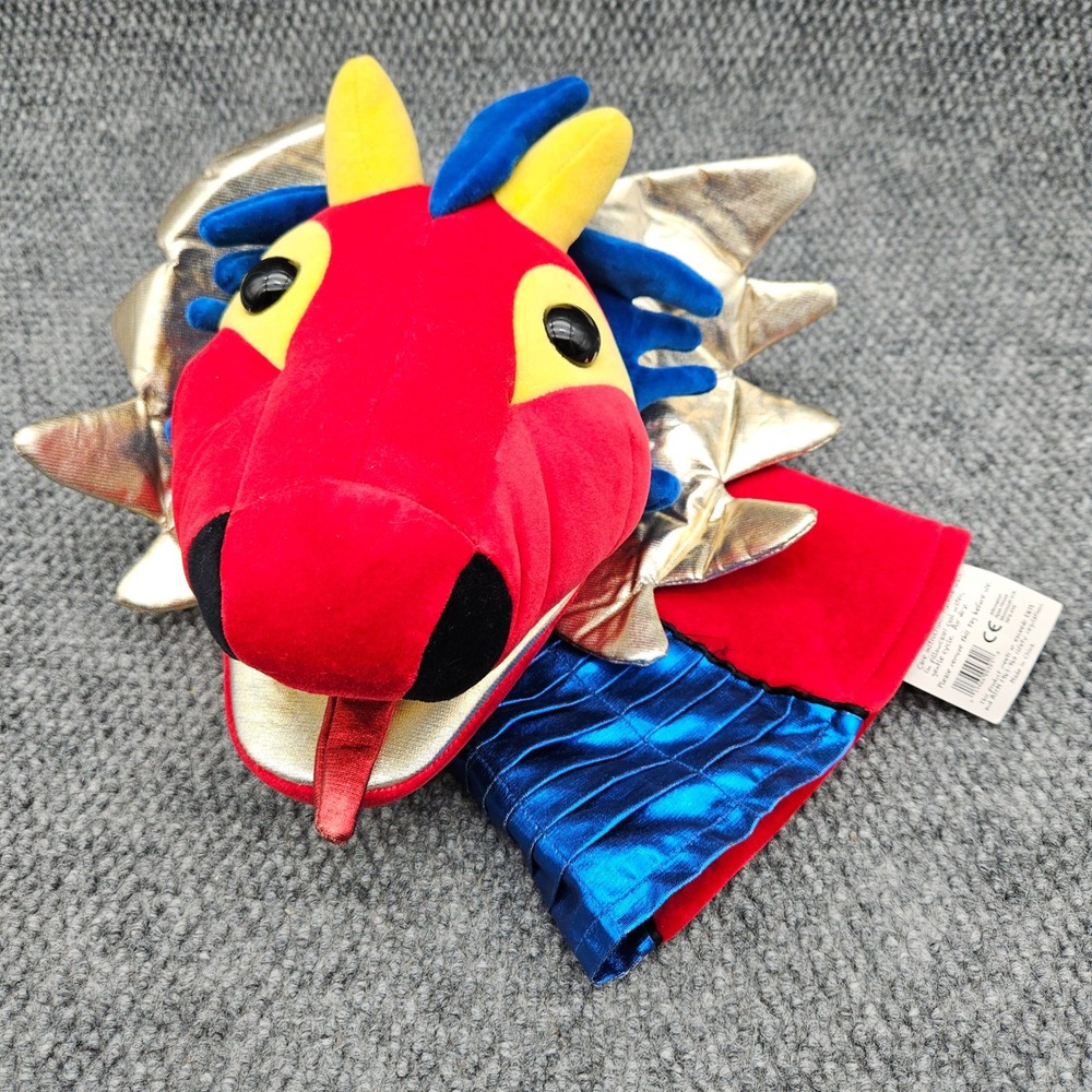 Manhattan Toy Red Dragon Puppet Gold Wings Plush Baby Einstein 1999 Metallic